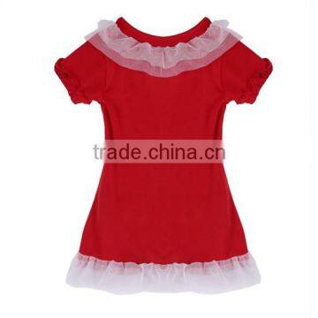 Girls Lovely Short Sleeve Home Frilly Red 2 / 3 Year or 1-6 Years Old Baby Girl Dress photo-3