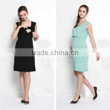 F20021M newest style maternity clothing short sleeve maternity dress breast feeding clothing