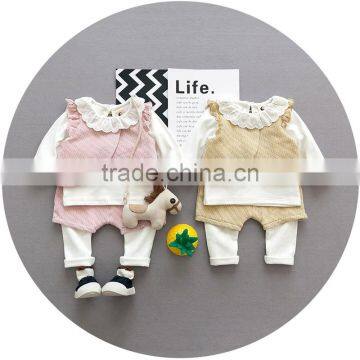 S17667A Autumn baby girls clothing sets lovely girls 2pcs set