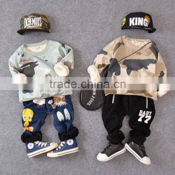 S15265A winter children hoodies boys clothing kids camouflage sweatshirts