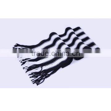 Cheap simple 6color choice stripe design spandex material knit fashion men winter cheap scarf hijab