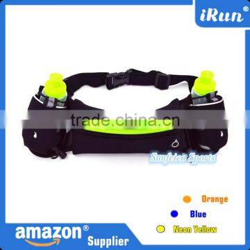 Adjustable Waist Pack/Pouch Fits Accessory Pockets - Hydration Running Belt With 2 Bottles - Customized Logo&Color&Package Belt photo-2