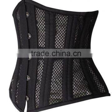 Instyles Black White Mesh 26 Steel Double Boned Waist Corset Steampunk Corselet New photo-2