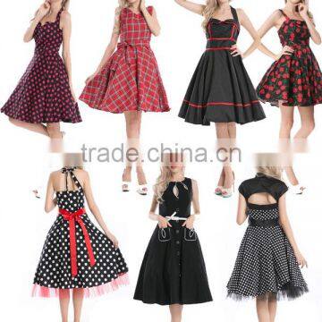 Vintage 1950's Rockabilly Wedding Party Cocktail Evening Prom Swing Dress photo-3