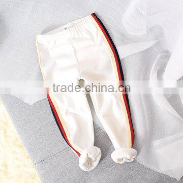 Latest Style Solid Color Lined Cotton Children Autumn Leggings photo-3