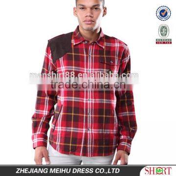 2016 new design men's tartan pattern material flannel shirt