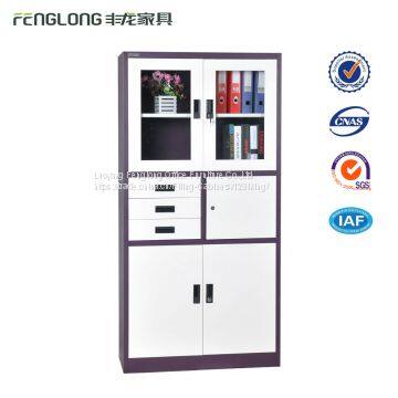 Up Glass Down Steel Door Filing Cabinet With 3 Drawers And A Inner Safety Box