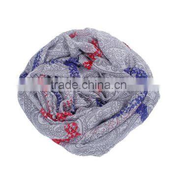 Voile Scarves & Wraps Rectangle Blue French Gray Grid Checker Cheap Scarves photo-3