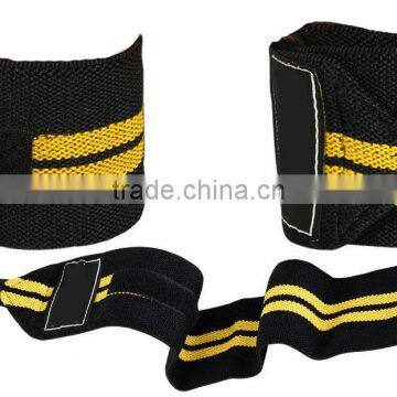 Weight Lifting Wrist Wraps in Red Color With Two Black Strips photo-6