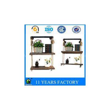 Industrial DIY 2layer Hanging Home Office Decor Shelf With Rail Urban Steel Pipe