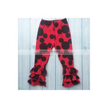 Wholesale triple ruffle pants icing baby leggings animal pattern custom design leggings kids toddler girl ruffle pants