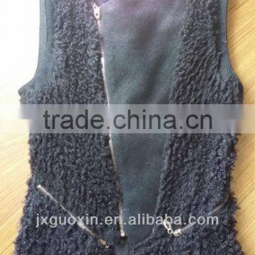 2014 new design fashion faux fur bond wollen vest