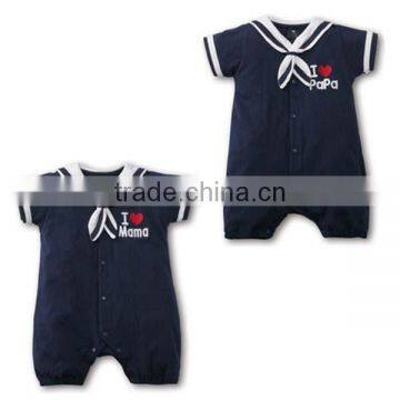 2016 Summer Pure Cotton Navy Style Baby Romper photo-2