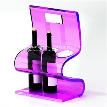 2017 New Design Kitchen Cabinet Acrylic Minimalist Wine Display Racks For 3 Bottle