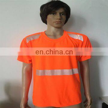 High visbility reflective breathable orange running T-shirt