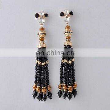 Lovely Beaded tassel tinsel Tdrops earring