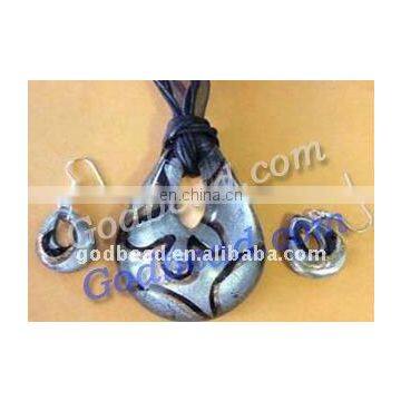 G1(808)beautiful lampwork murano glass pendant set ,colorful foil murano glass pendant,wholesale Italy murano glass pendant sets