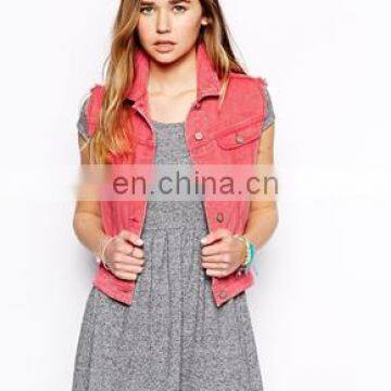 new arrival fashion jacket for women with sleeveless design, 100% manufacturer customized ladies jacket