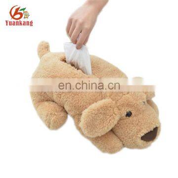 YK ISO9001 cute dog plush animal tissue box