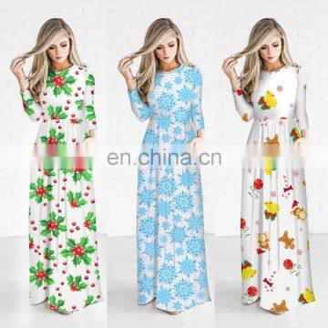 Winter Christmas Women Long Dresses One Piece for Fat Girls Pajamas Outfit