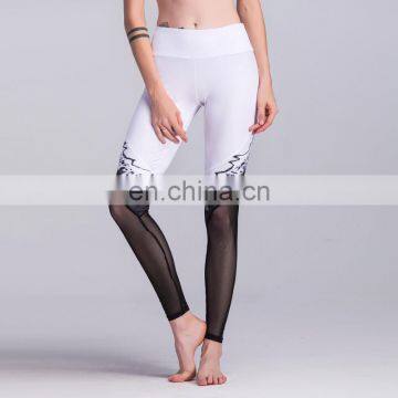 Black and white printed women's yoga running fitness tight sport leggings