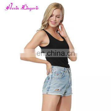 New Style Black Soft Organic Bamboo Hot Girl Sexy Women Cotton Camisole photo-3