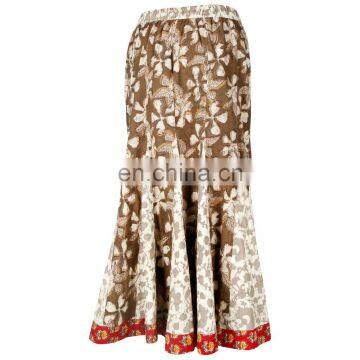 COTTON PRINTED FISH CUT LONG SKIRT LATEST DESIGN