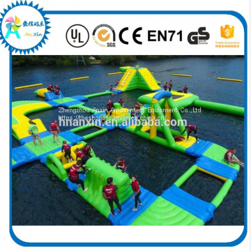 Inflatable pvc water floating platform with jumping bag