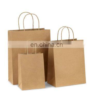 Small Kraft paper solid color paper gift bag party handle Christmas favor bag