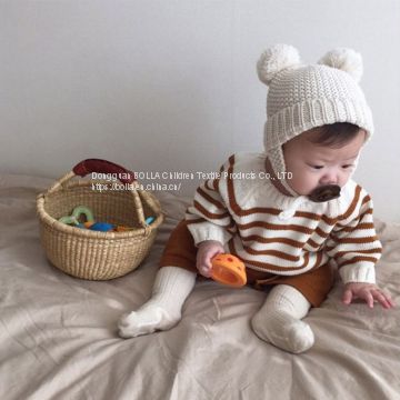 2020 fashionable warm newborn baby clothes cute striped toddler suit clothes