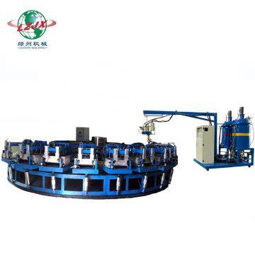 China pu Banana Type Shoe Sole Machine PU Shoe Sole Production Line 36 Work Station Semi-automatic pu Foaming Machine photo-4