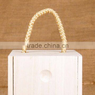 Accept OEM Silk Printing Logo Unfinished Wooden Wine Box for Single Bottle