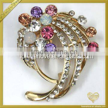 Bulk Brooch Pin Bridal Initial AB Crystal Rhinestone Brooches FB-043 photo-2