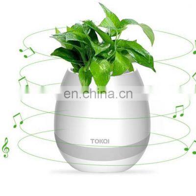 LED Smart 7 Colors Changed Night Light Musical Blutooth Plastic Flower Pot for Home Decoration or Gifts photo-3