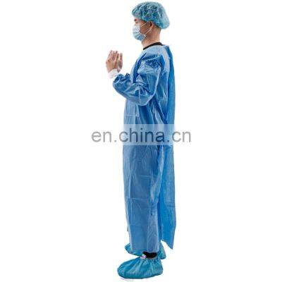 Non-woven SMS Gown Surgical Blue Knitted Cuff Disposable Surgery Surgical Gown photo-5