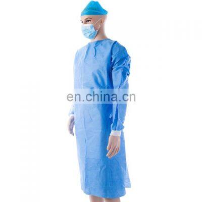 Factory Supplier Waterproof Disposable Non Woven PP SMS Isolation Surgical Gown