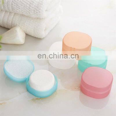 Bath Shower Portable Rounded Transparent Foaming Sponge Travel Soap Container Storage Box