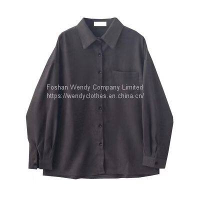 Autumn new niche design sense corduroy grinding port flavor shirt women's loose shirt coat