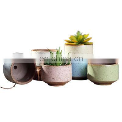 Macarons color flow glazed porcelain flower succulent pot