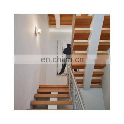 CBMmart High Quality Modern 80mm Indoor Oak Wood Stair Step Prefabricated Stairs Steel Staircase for Home Decoration