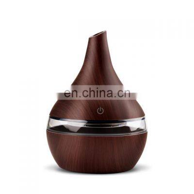 Wholesale Portable Design USB Dark Wood 300ml Aroma Diffuser With Light