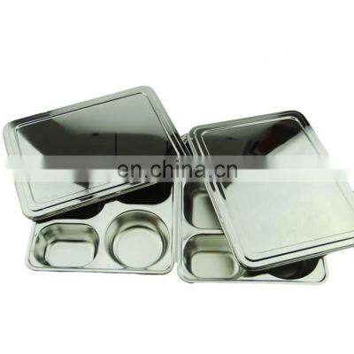 School Mess Stainless Steel Dinner Plate Buffet Tray Lunch Box, High Quality 5 Compartment Dinner Plate photo-4