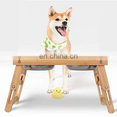 Elevated Adjustable Dog Bowl Pet Feeding Station With Stainless Steel Bowls Raised Dog Bowl for Dogs photo-3