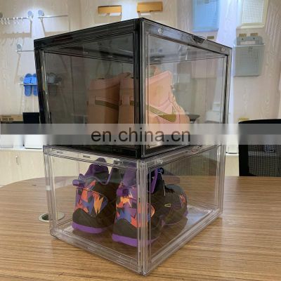 Transparent Shoe Box Plastic Storage Drop Front Sneakers Clear Stackable Organizer Acrylic Storage Shoe Box Plastic