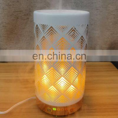 Customized 3D Atomized Simulation Flame Light Glass Aroma Essential Oil Cool Mist Spray Creative Humidifier Flame Diffuser photo-2