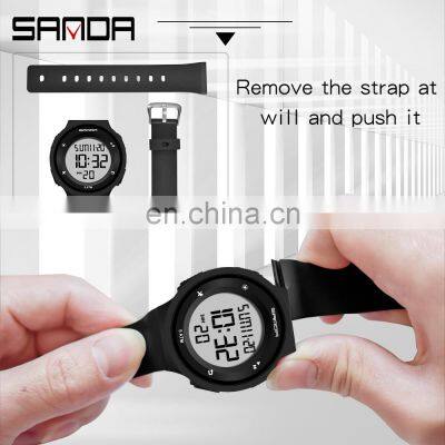 Sanda 2001 Cool Electronic Watches for Ladies Men LED Luminous Waterproof Functional Sport Digital Watch photo-5