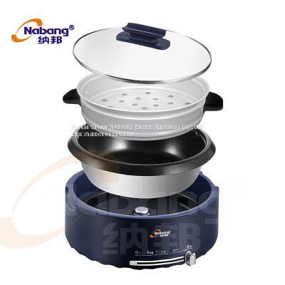 3.8L Multi Function Hot Pot Noodles Electrical Stir Fry Cooker available with Steamer Tray