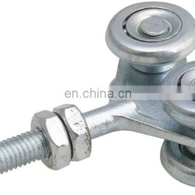 Steel Two-wheel Slide Rail Suspension Cart Silver Sliding Rail Wheel Suspension Rod Door Rail Wheel With Nut photo-2