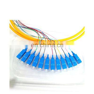 0.9mm LSZH/PVC Fiber Optic 12 Core Color G652D SM LC SC UPC Pigtail photo-2