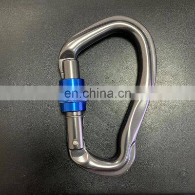 Customizable 25KN CE Aluminum Screw Gate Snap Hook Locking Climbing Carabiner SGM7109B